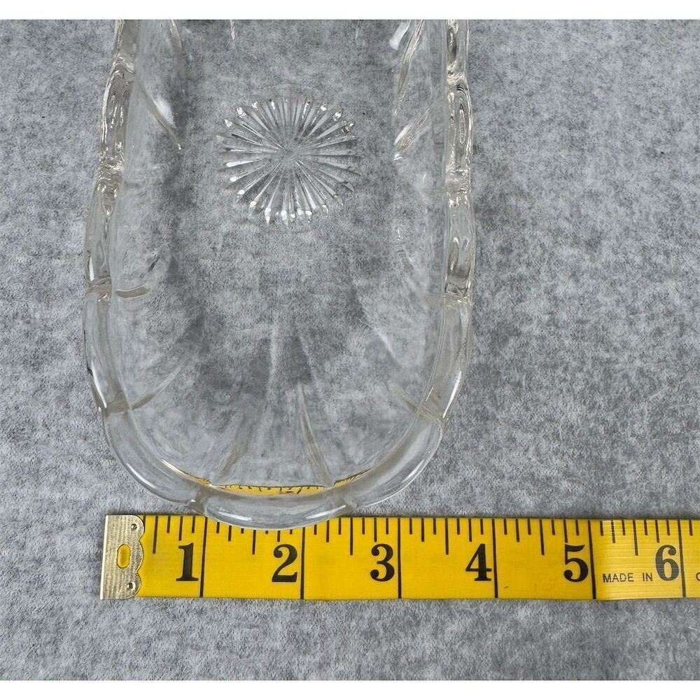 Vintage Starburst Clear Glass Oblong Banana Split Serving Dish Set Of 5 - Picture 9 of 10